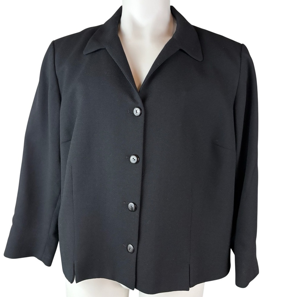 Pendleton Vintage Womens 26w? 100% Virgin Wool Blazer/Jacket Black Preppy READ